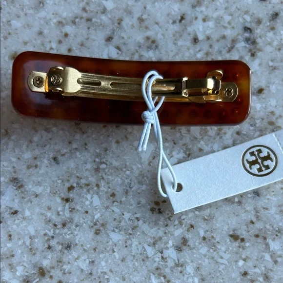 Tory Burch Brown and Gold Embellished Hair Clip - Picture 4 of 7